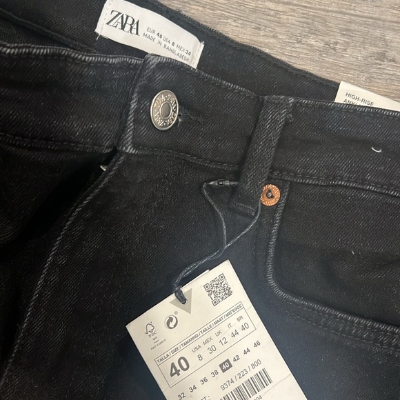 NWT Zara Women’s Black Vintage Skinny Jean High Rise Ankle Length Size 8 - Picture 4 of 12